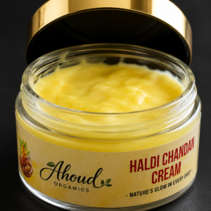 Haldi Chandan Night Cream by Ahoud Organics for overnight skincare.