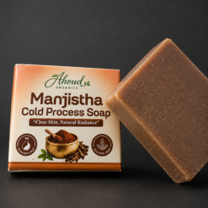 Natural Manjistha soap by Ahoud Organics for healthy-looking skin.